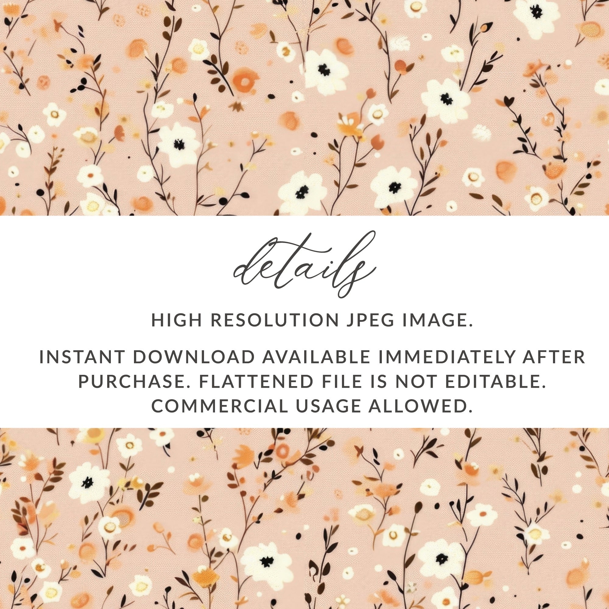 Floral High Resolution JPEG Instant Download Image