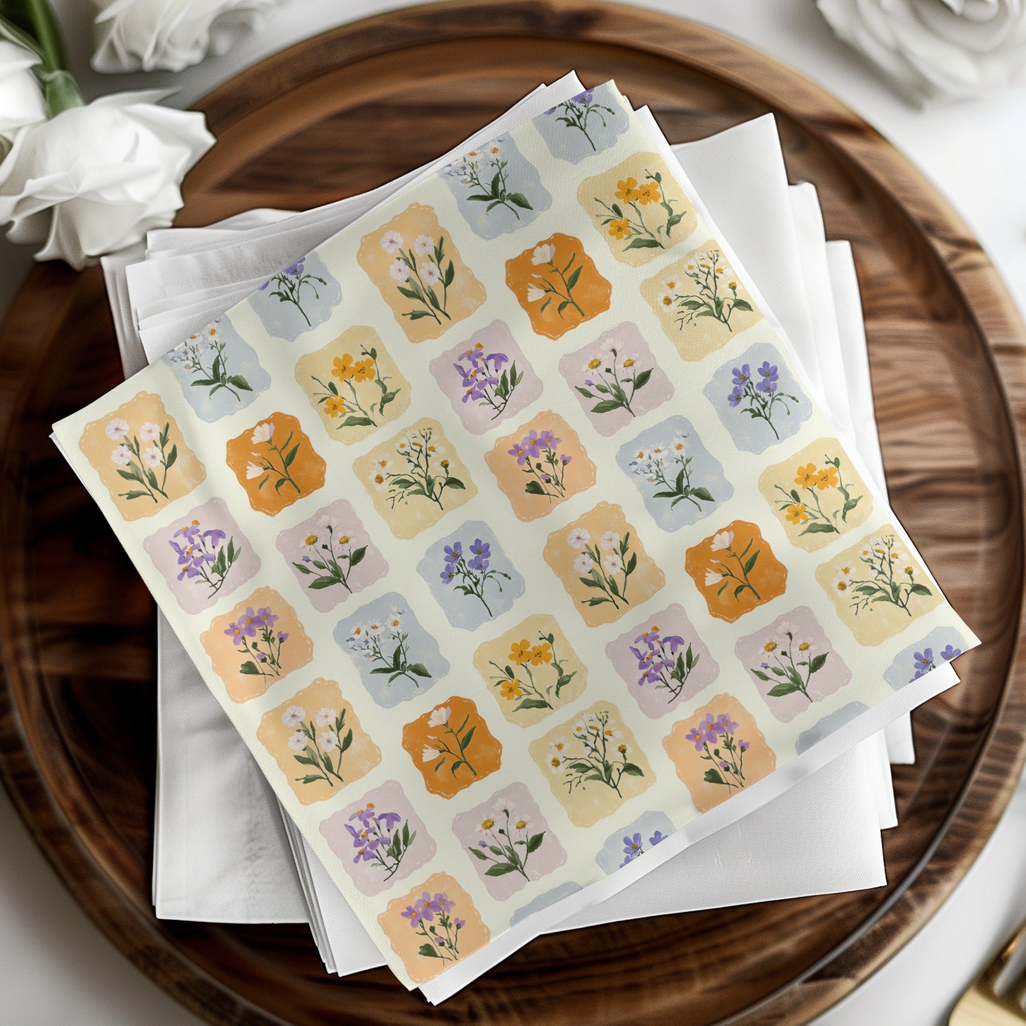 Floral Pattern Paper Napkins for Home and Kitchen Use