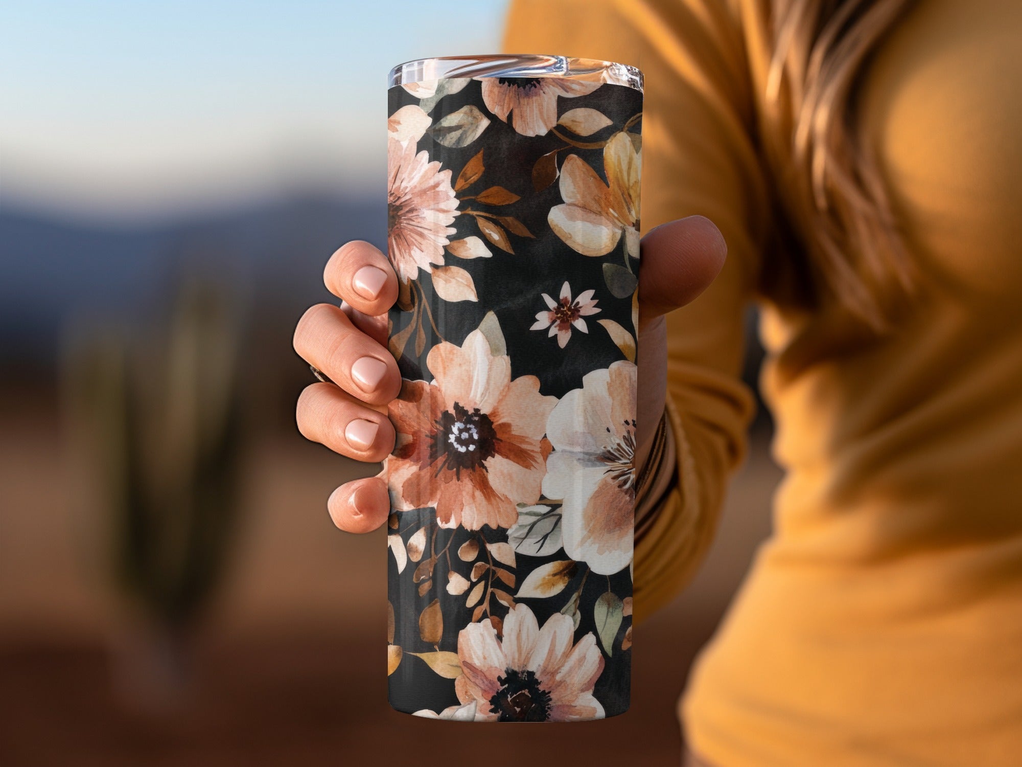 Floral Patterned Stainless Steel Insulated Tumbler