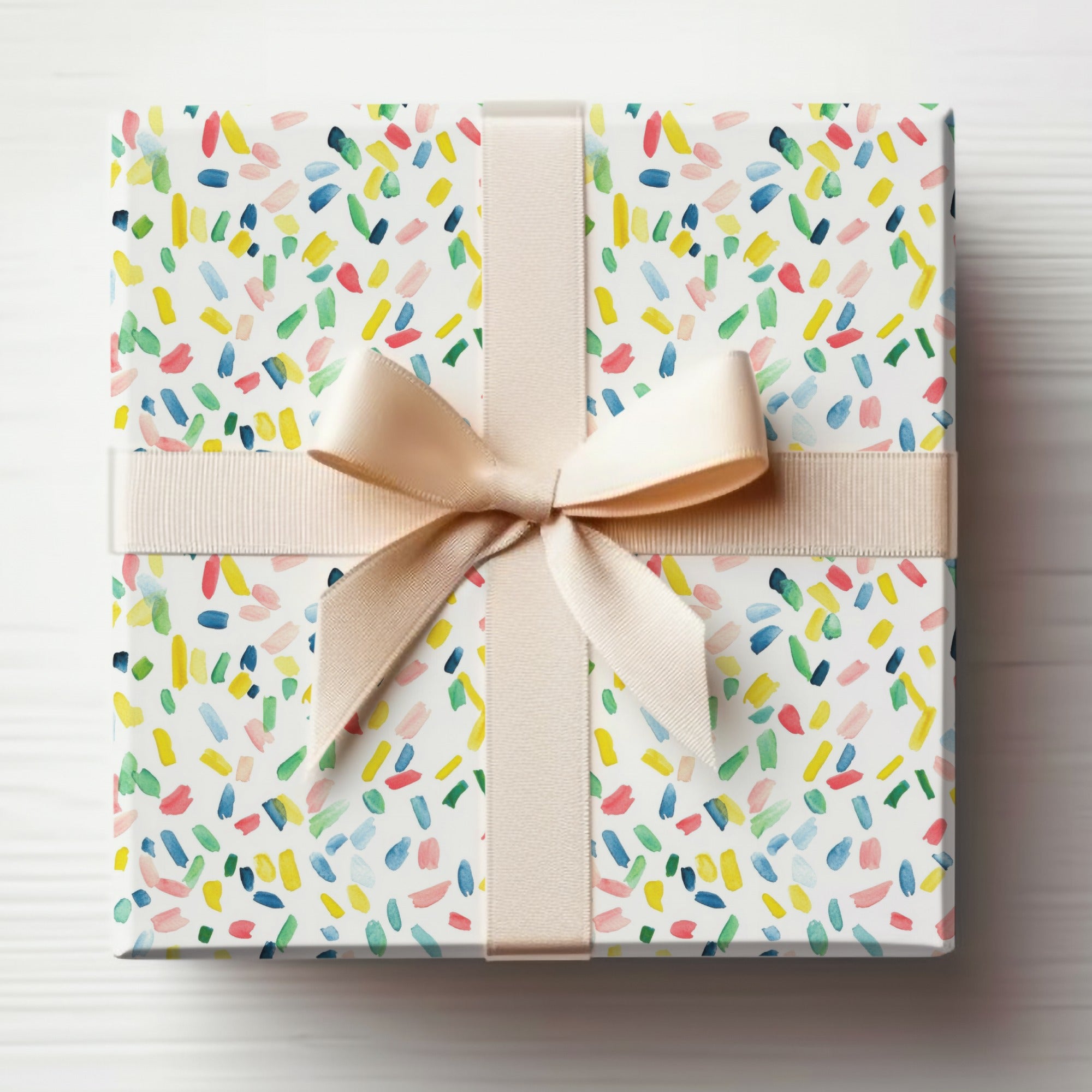 Colorful Confetti Design Wrapped Gift Box