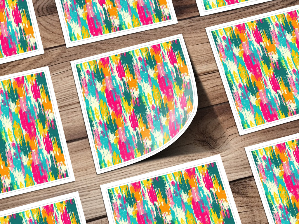 Colorful Abstract Brushstroke Art Sticker Sheet