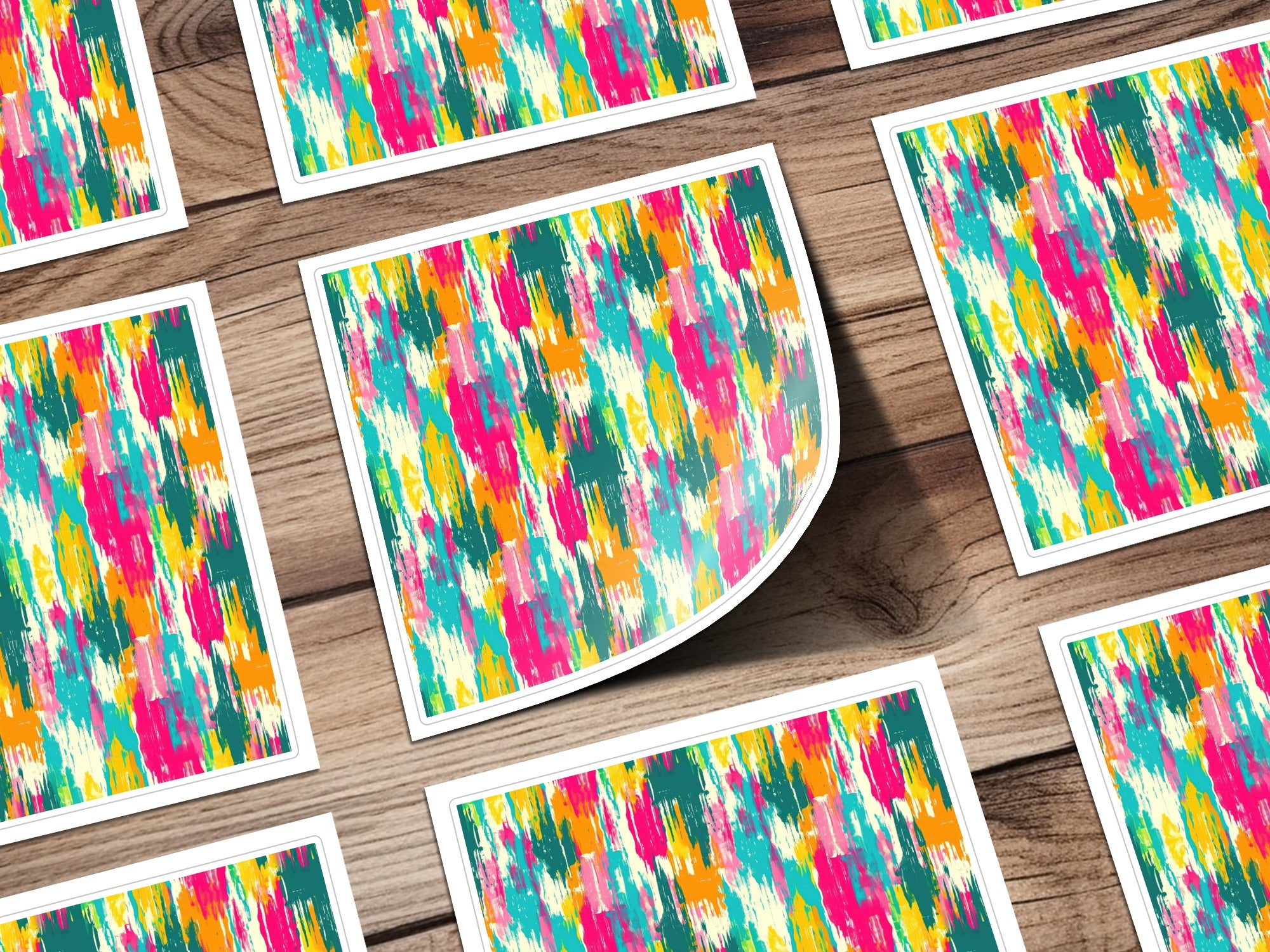 Colorful Abstract Brushstroke Art Sticker Sheet