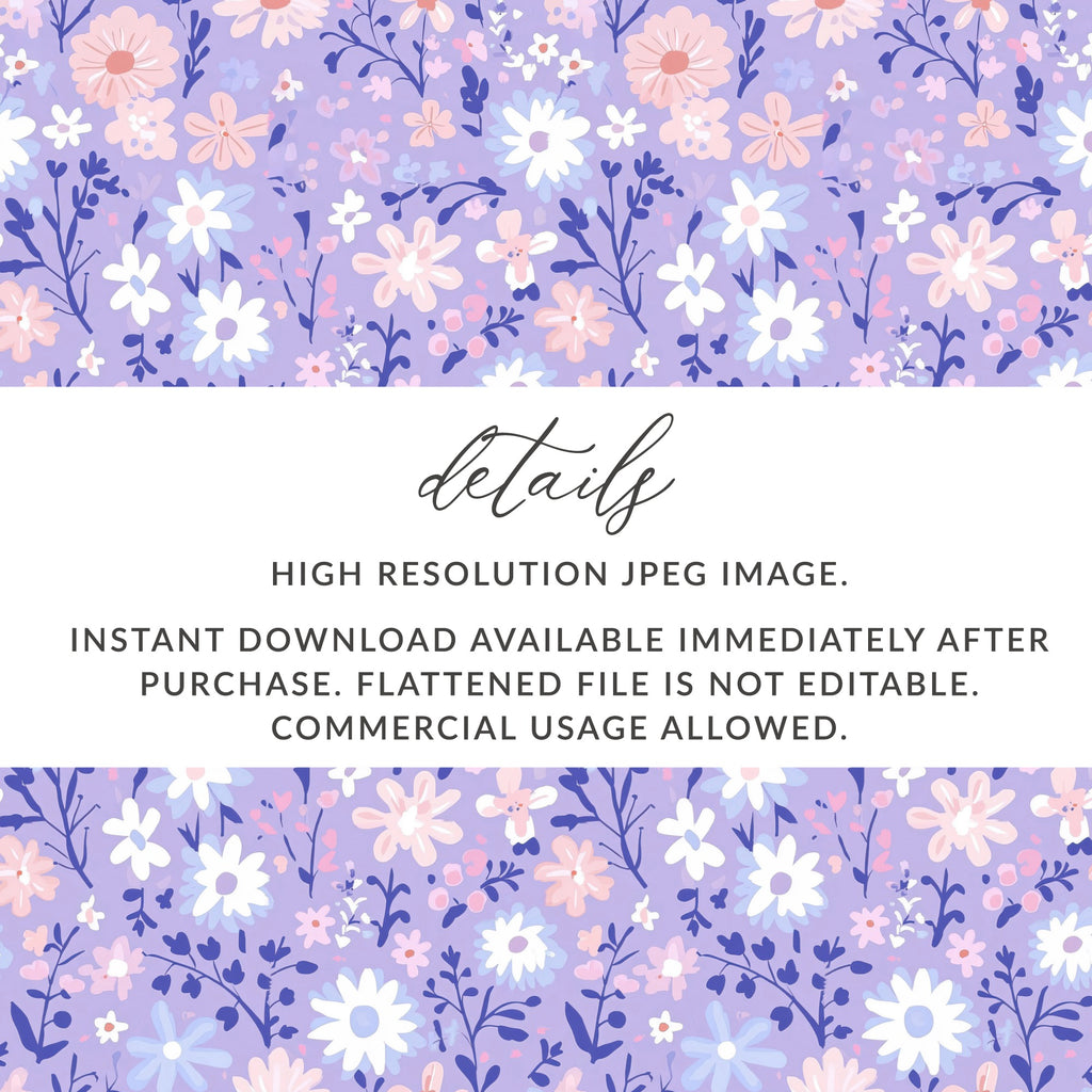 Whimsical Lavender Floral Seamless Pattern Design product type