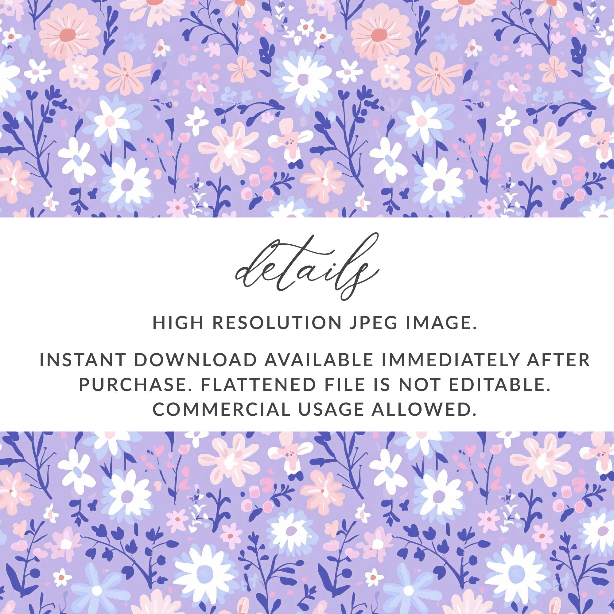 Whimsical Lavender Floral Seamless Pattern Design product type