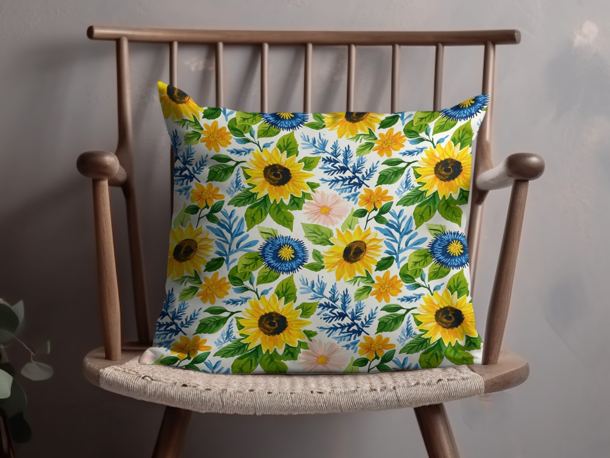 Fall Seamless Watercolor Sunflower Floral Repeat Pattern Garden Illustration - Moore and Mountain