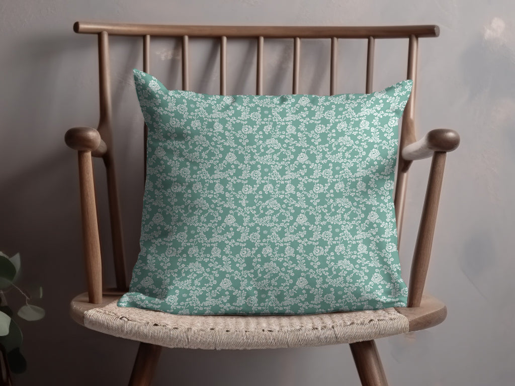 Decorative Throw Pillow with Elegant Floral Print