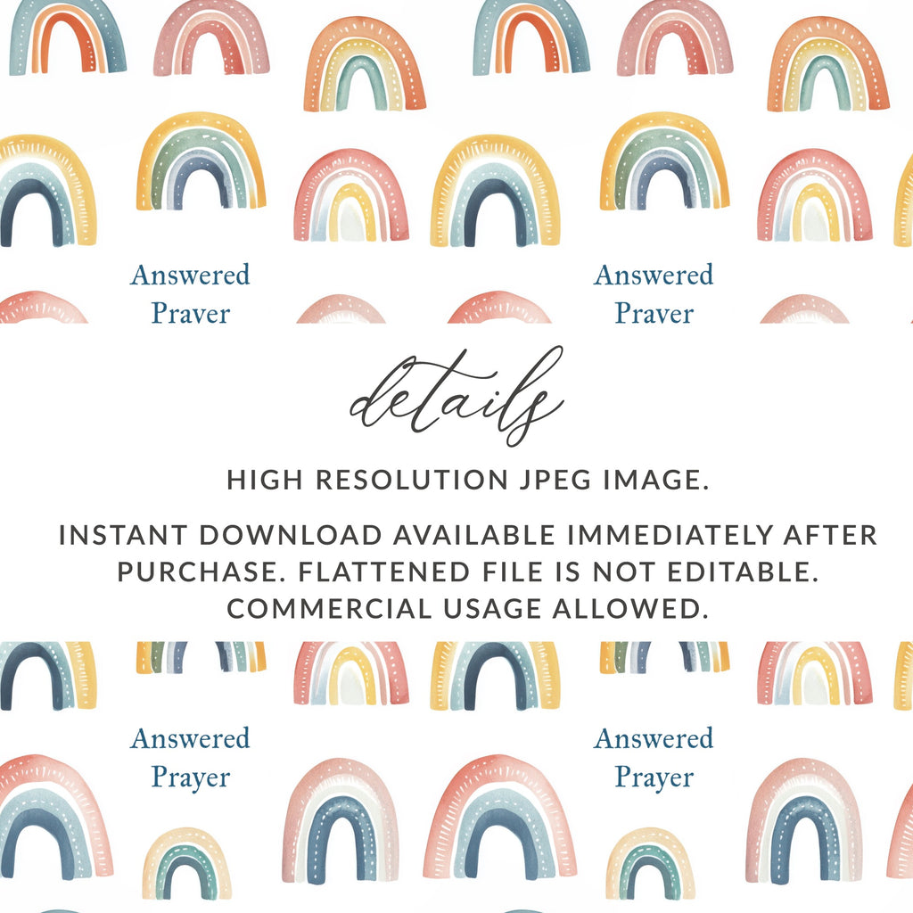 Rainbow Illustration Answered Prayer Digital Download
