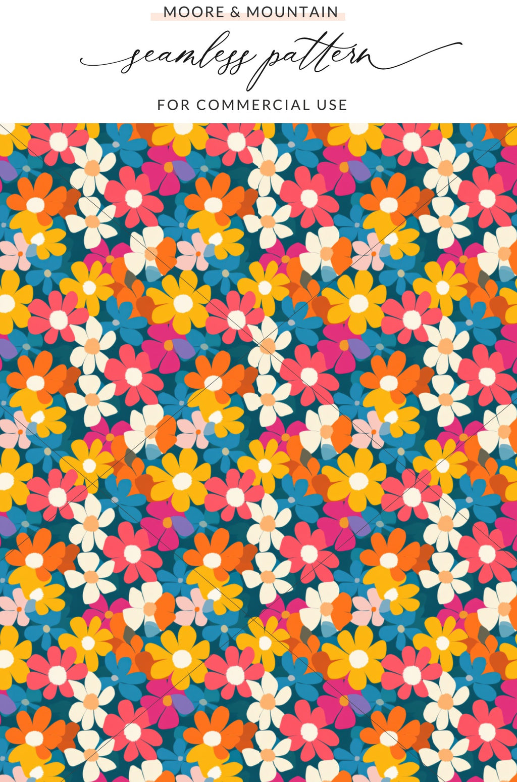 Colorful Floral Bloom Seamless Pattern Product Type