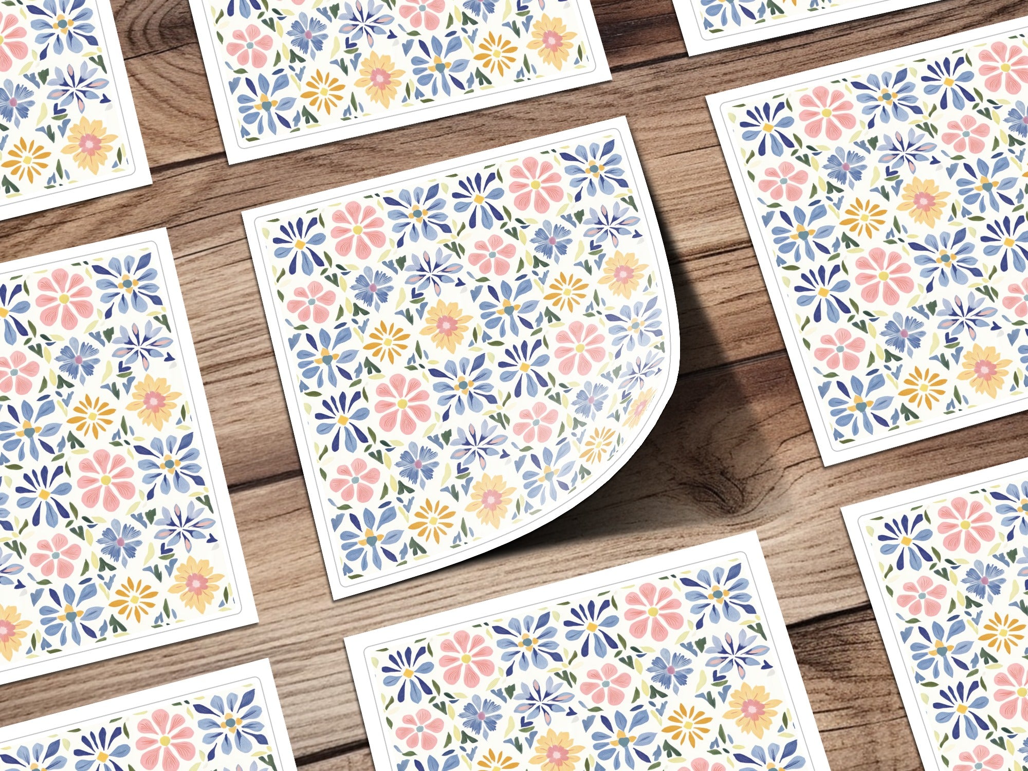 Colorful Flower Mosaic Design Sticker Sheet