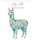 Floral llama illustration with "Clip Art By Moore & Mountain" text.