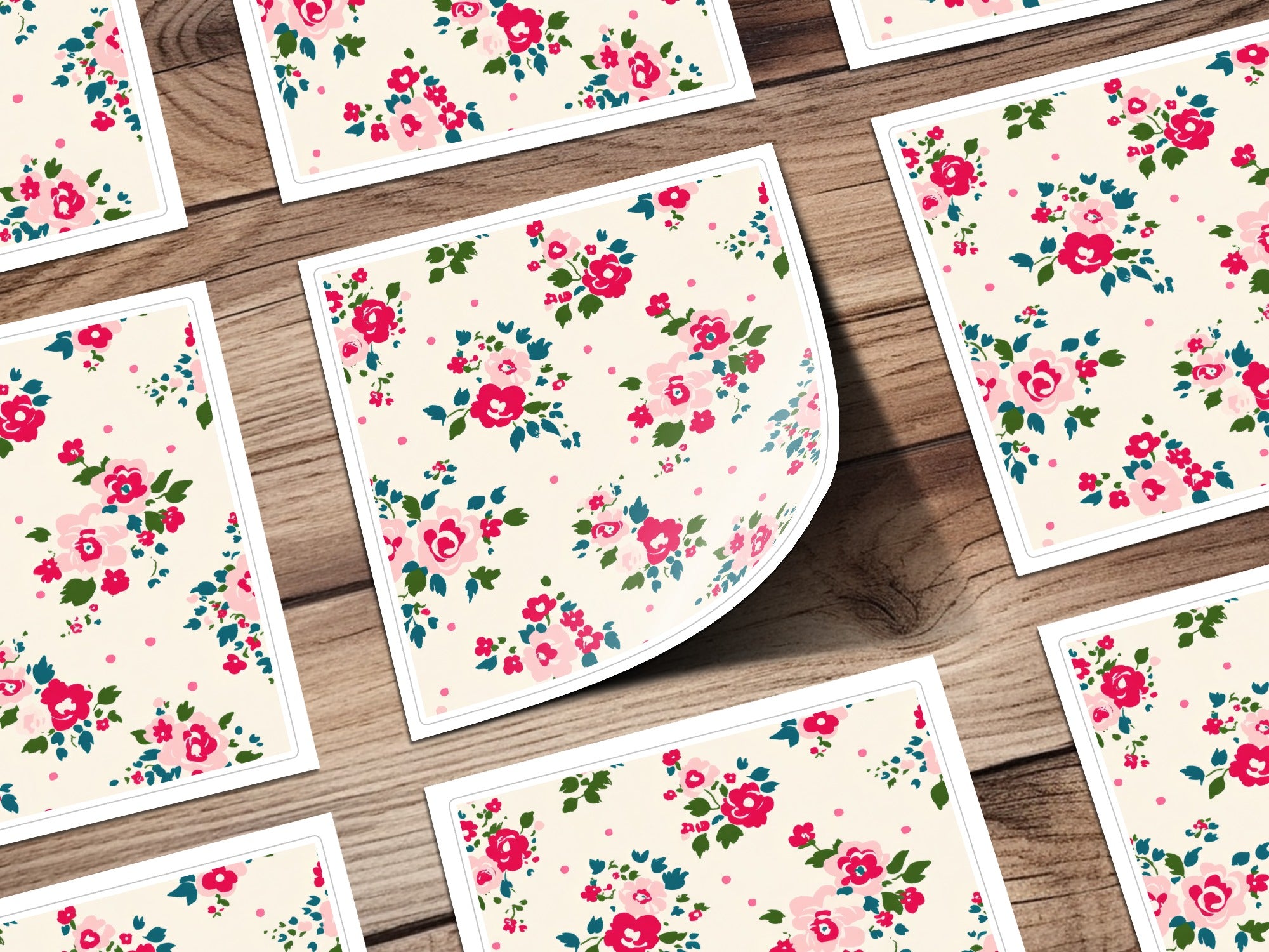 Vintage Floral Pattern Stickers for Decorative Crafts