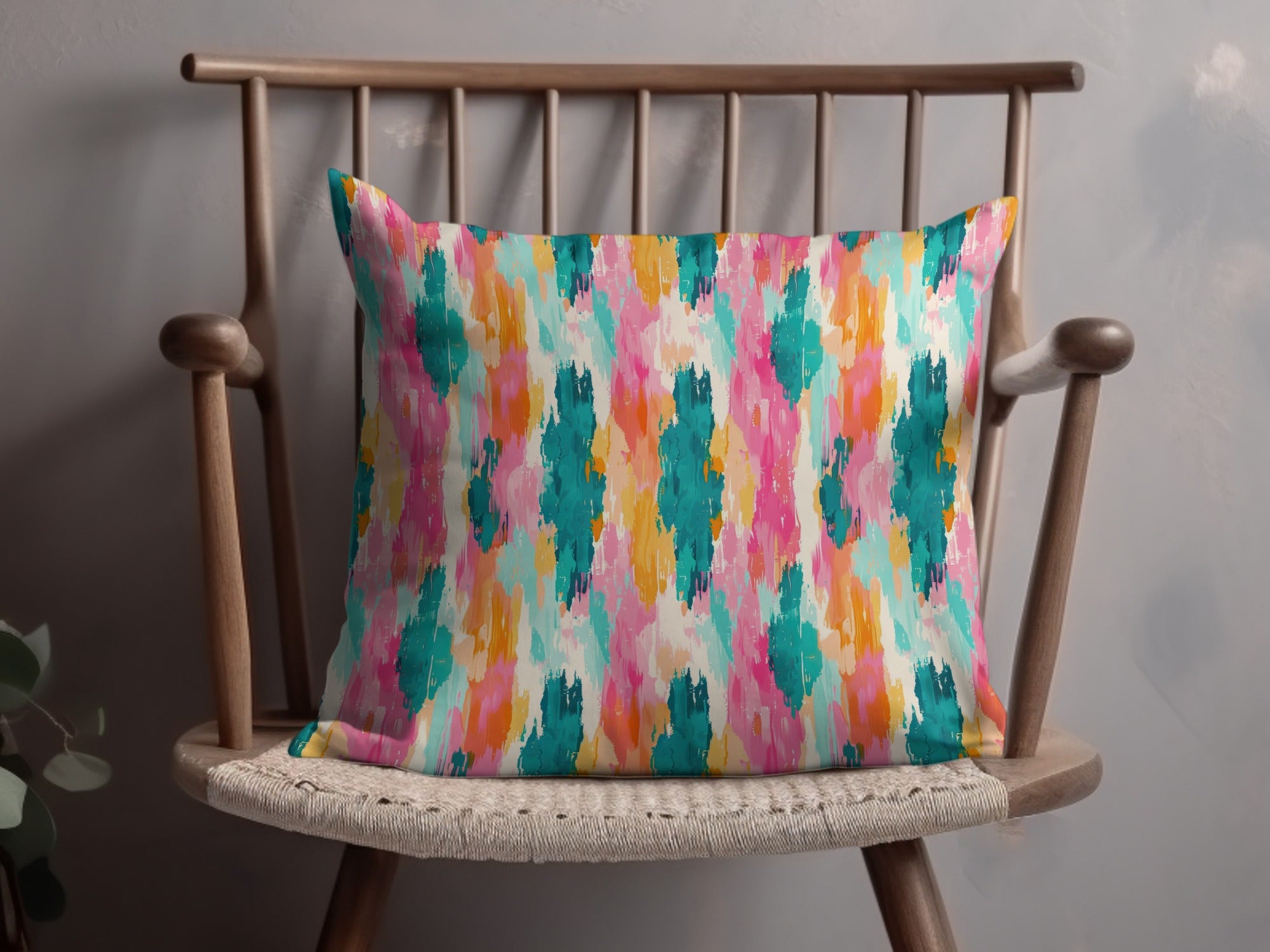 Colorful Abstract Pattern Throw Pillow for Cozy Decor