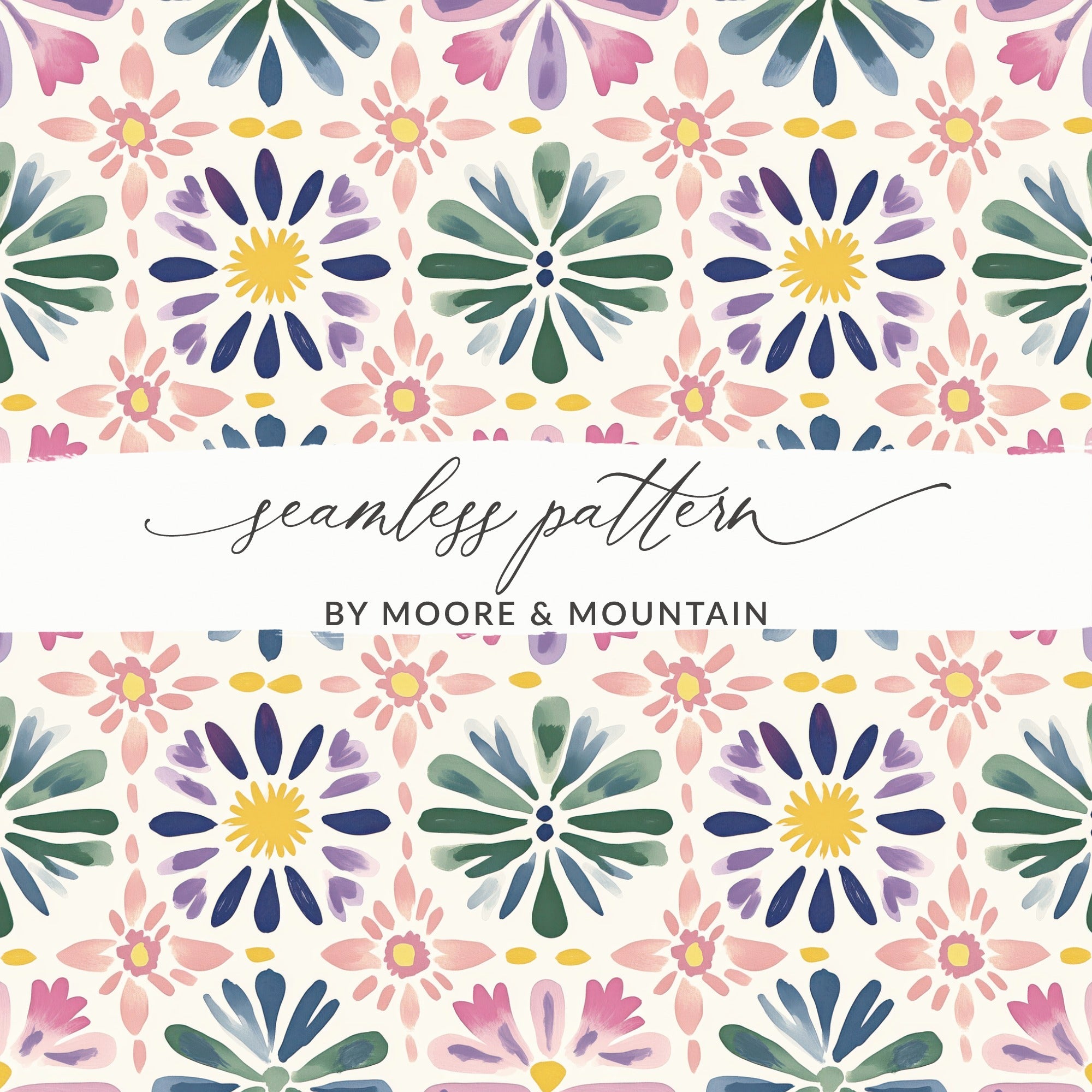 Colorful Floral Seamless Pattern by Moore & Mountain Design