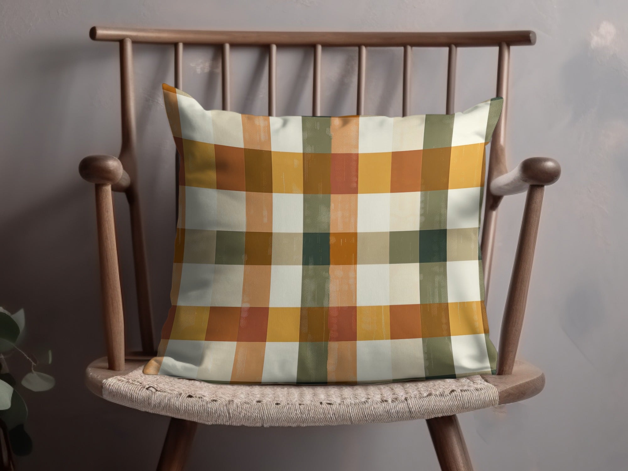 Modern Autumn Plaid Decorative Cushion Cover Pillow