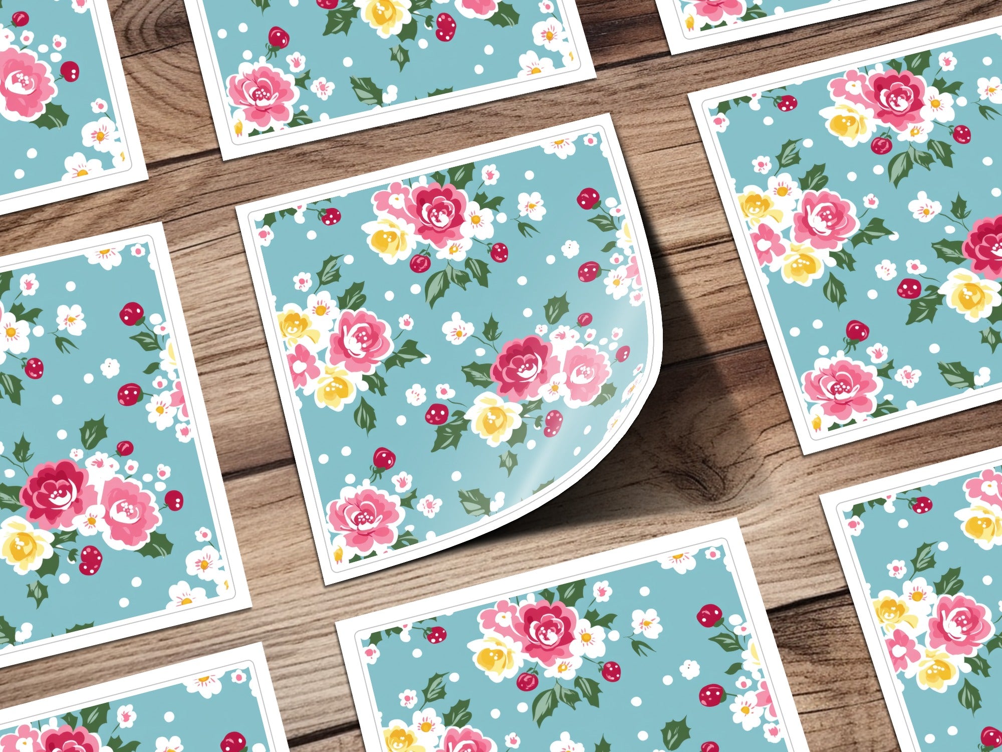 Colorful Floral Pattern with Dotted Background Product