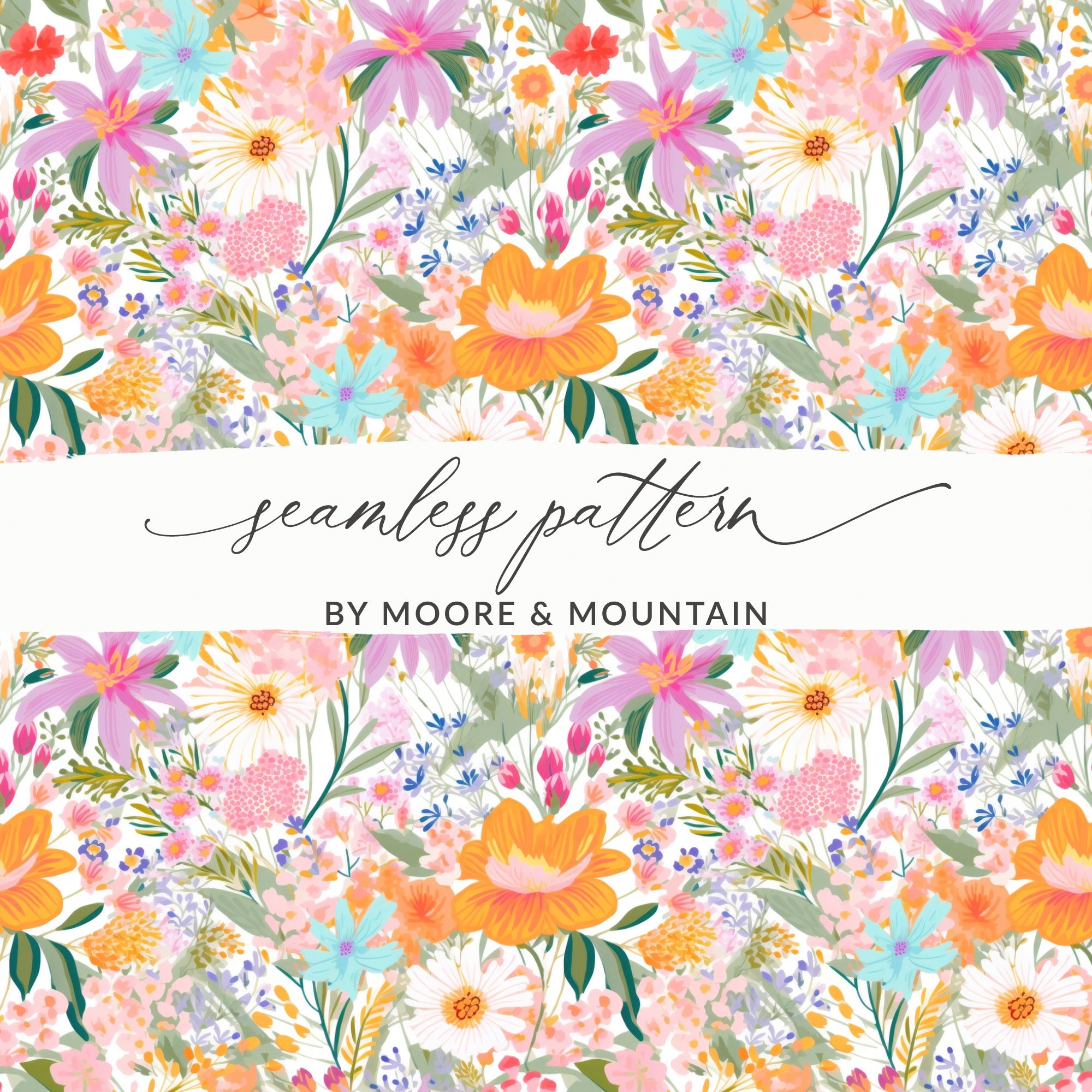 Colorful Floral Seamless Pattern by Moore & Mountain