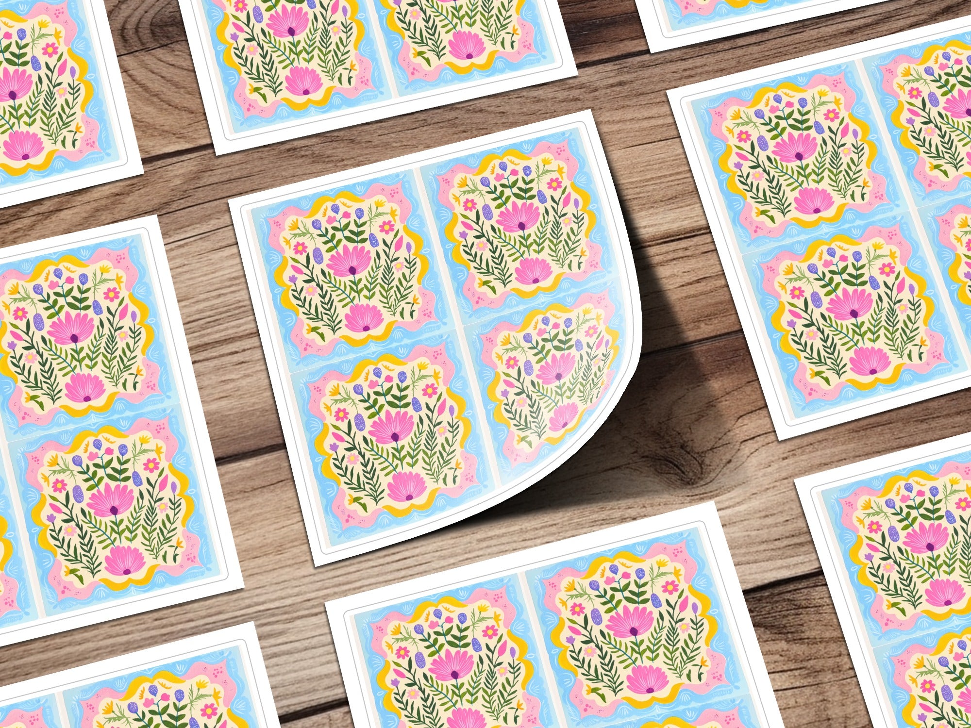 Floral Decorative Stickers Set for Crafts and Gifting