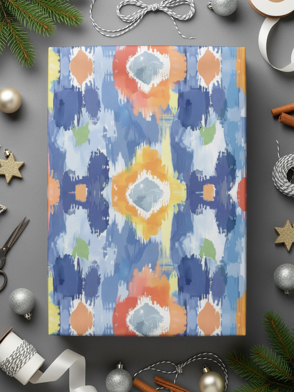 Colorful Abstract Painted Design Wrapping Paper