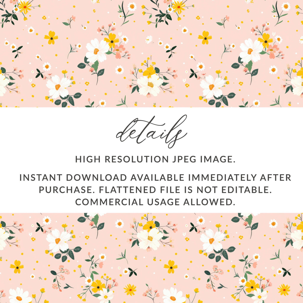 Floral Pattern High Resolution JPEG Image Instant Download