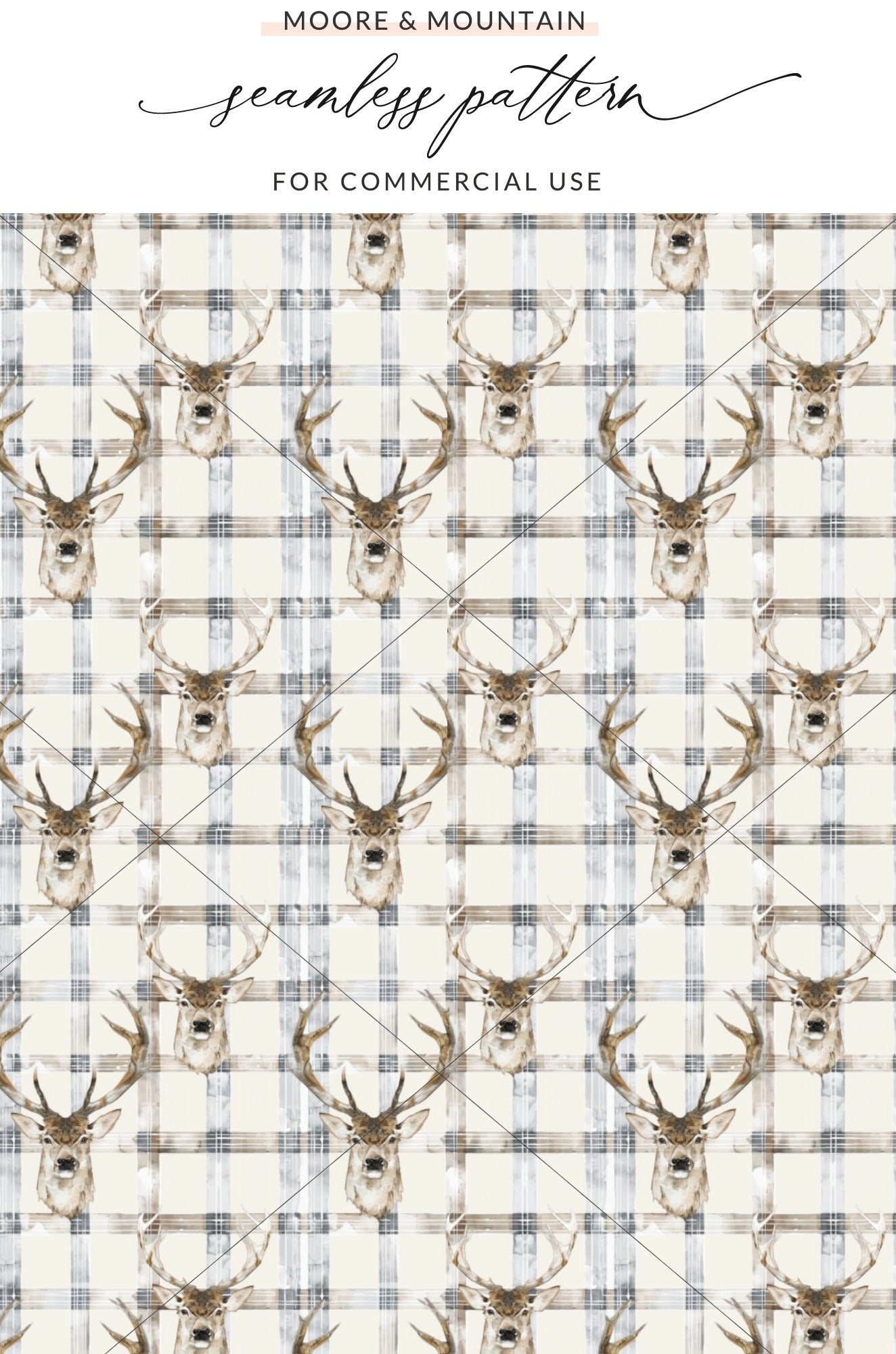 Moore & Mountain seamless pattern for commercial use