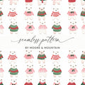 Festive Bears In Sweaters Christmas Themed Seamless Pattern Digital - Moore and Mountain