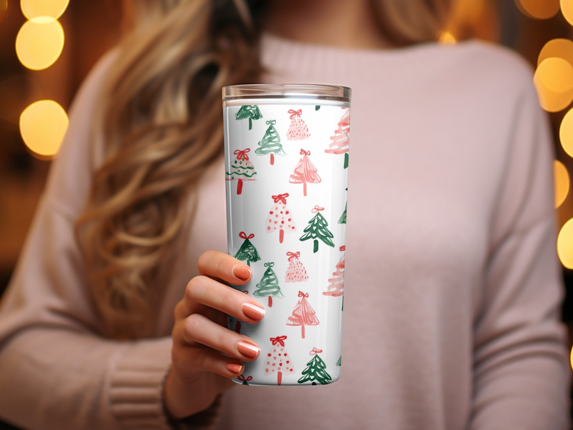 Festive Christmas Trees Illustration Seamless Pattern Digital - Moore and Mountain