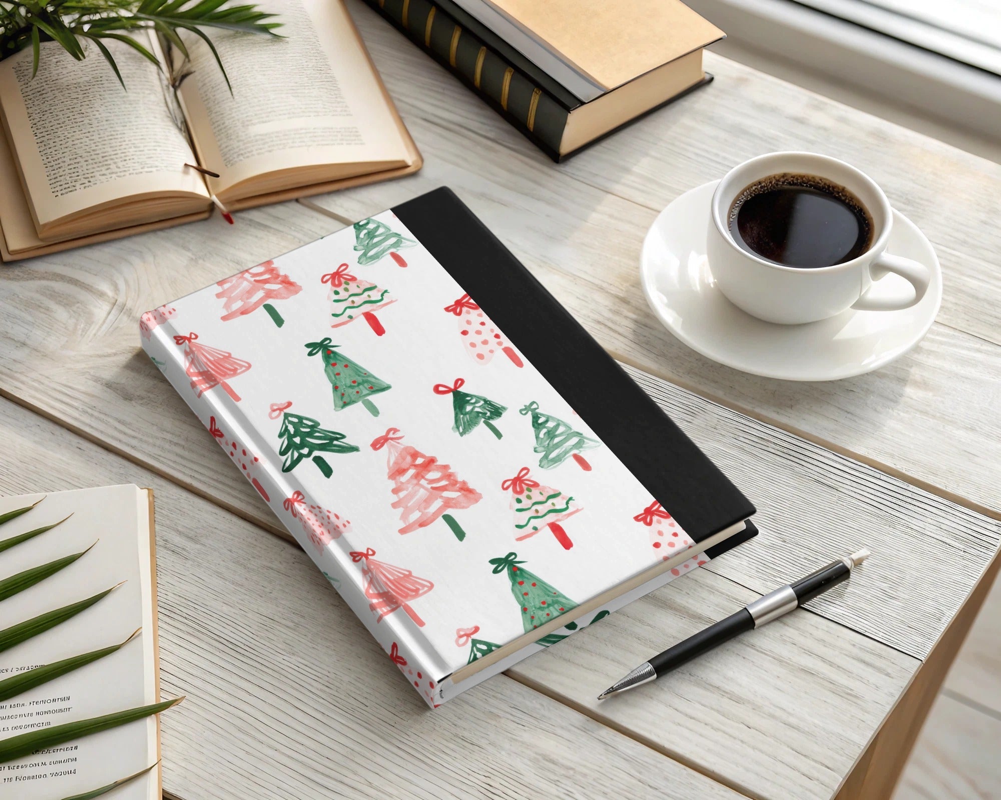 Festive Christmas Trees Illustration Seamless Pattern Digital - Moore and Mountain