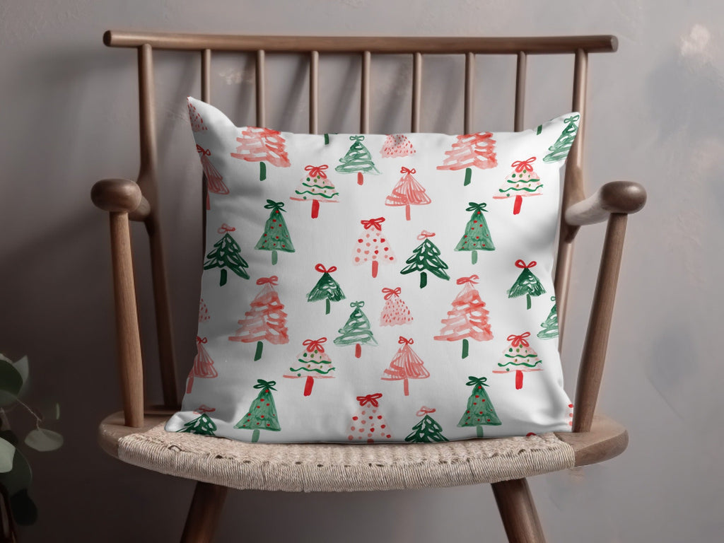 Festive Christmas Trees Illustration Seamless Pattern Digital - Moore and Mountain