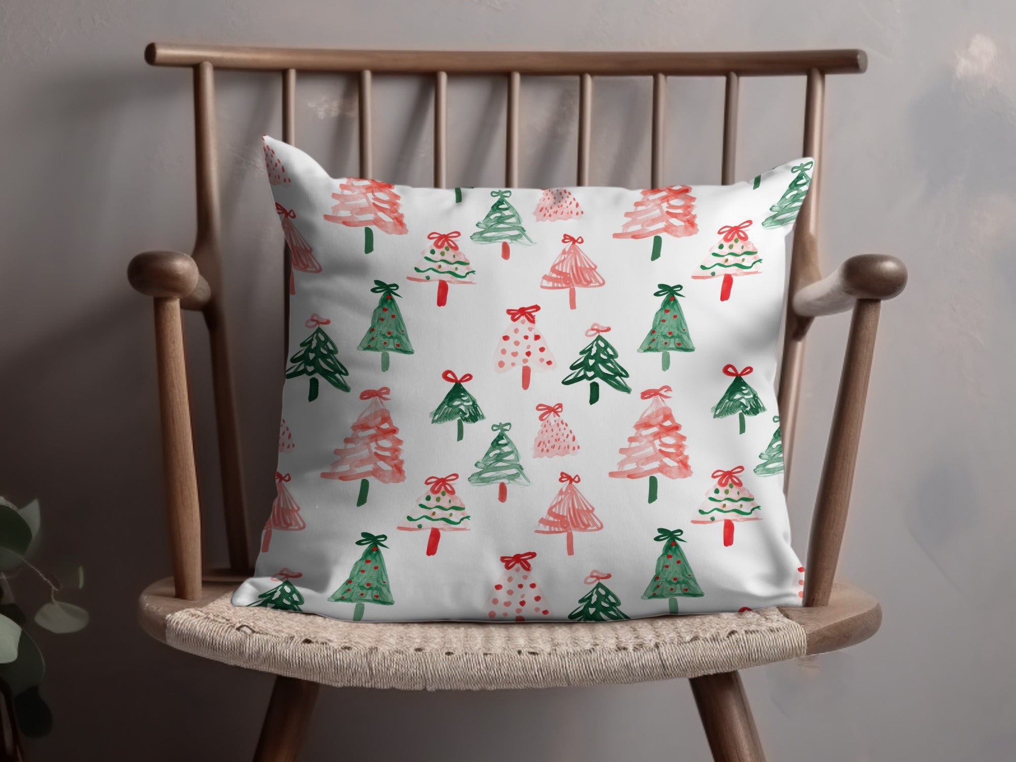 Festive Christmas Trees Illustration Seamless Pattern Digital - Moore and Mountain