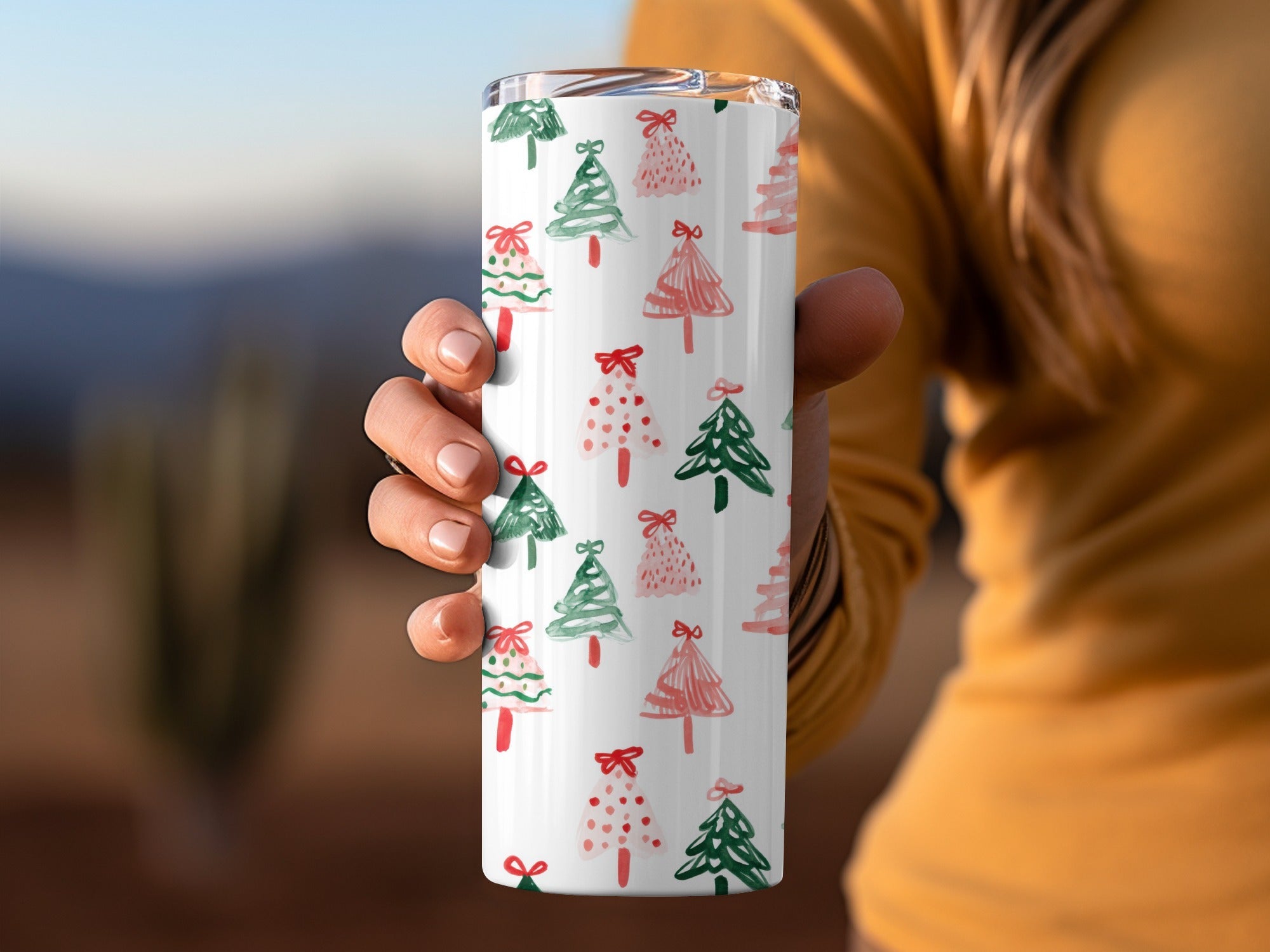 Festive Christmas Trees Illustration Seamless Pattern Digital - Moore and Mountain