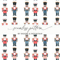 Festive Nutcracker Soldiers Watercolor Pattern Repeating Digital - Moore and Mountain