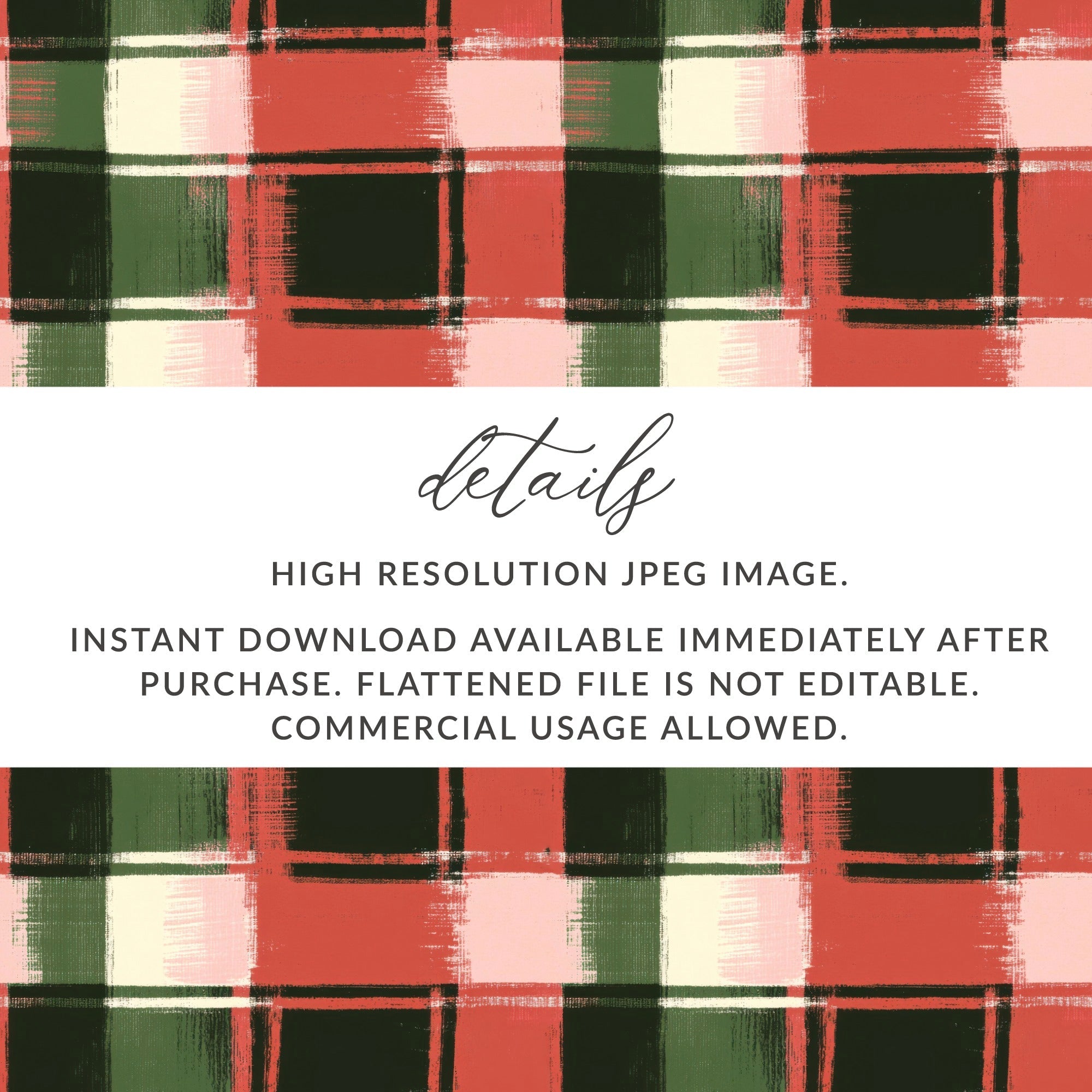 Festive Plaid Red Green Digital Download | Christmas Plaid Digital Image | Holiday Plaid Pattern | Printable Holiday Decor - Moore and Mountain