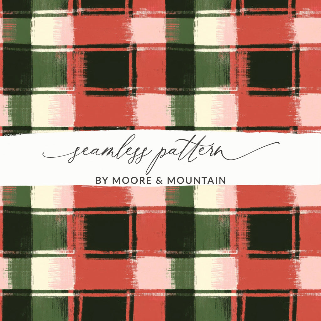 Festive Plaid Red Green Digital Download | Christmas Plaid Digital Image | Holiday Plaid Pattern | Printable Holiday Decor - Moore and Mountain