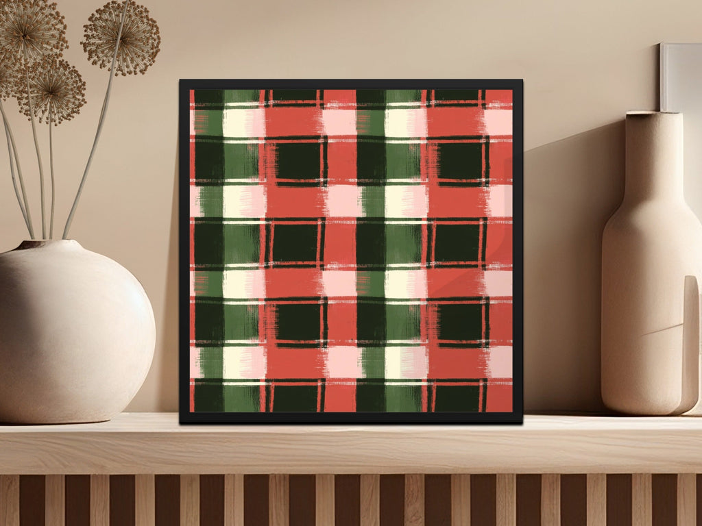 Festive Plaid Red Green Digital Download | Christmas Plaid Digital Image | Holiday Plaid Pattern | Printable Holiday Decor - Moore and Mountain