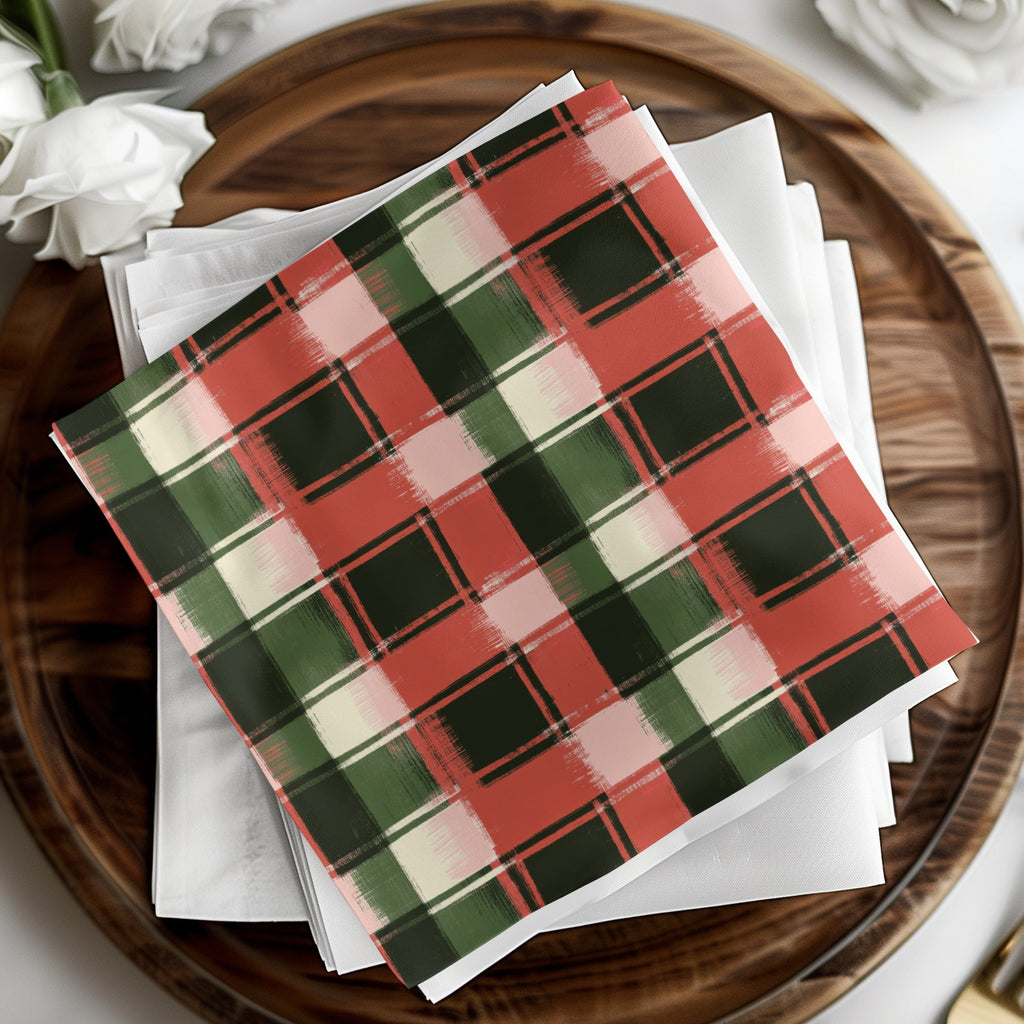 Festive Plaid Red Green Digital Download | Christmas Plaid Digital Image | Holiday Plaid Pattern | Printable Holiday Decor - Moore and Mountain