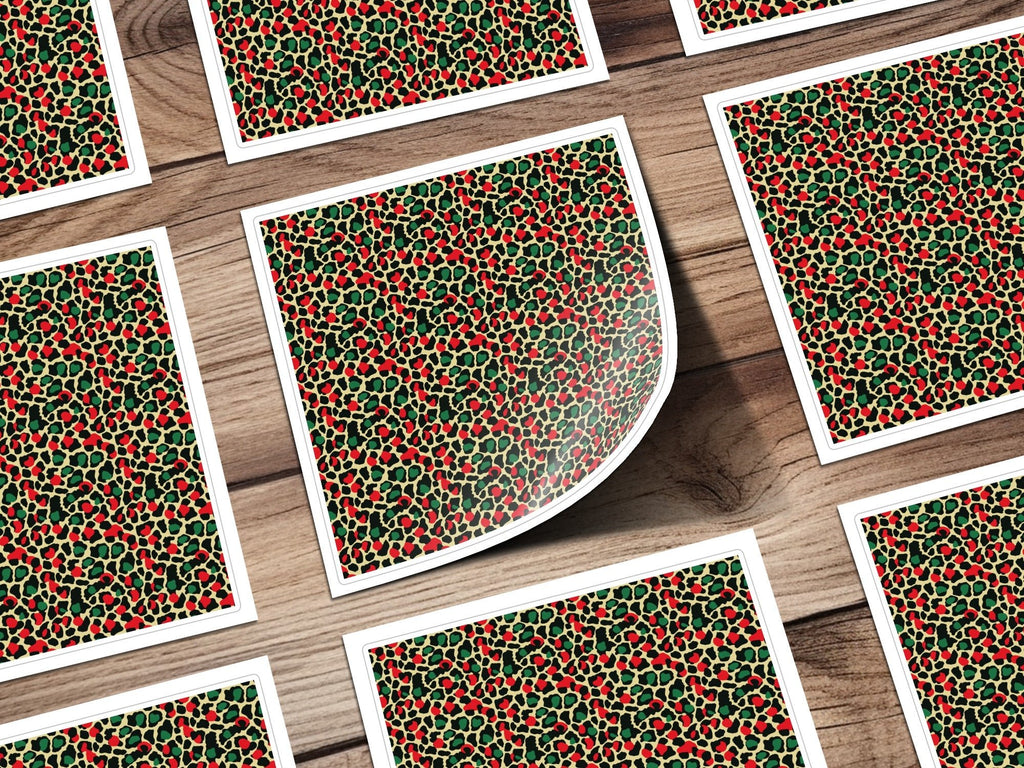 Festive Red and Green Christmas Leopard Print Seamless Pattern Background Digital - Moore and Mountain