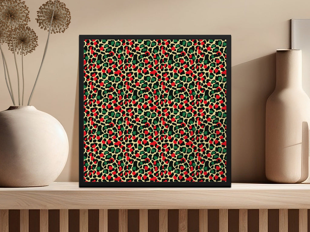 Festive Red and Green Christmas Leopard Print Seamless Pattern Background Digital - Moore and Mountain
