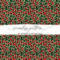 Festive Red and Green Christmas Leopard Print Seamless Pattern Background Digital - Moore and Mountain