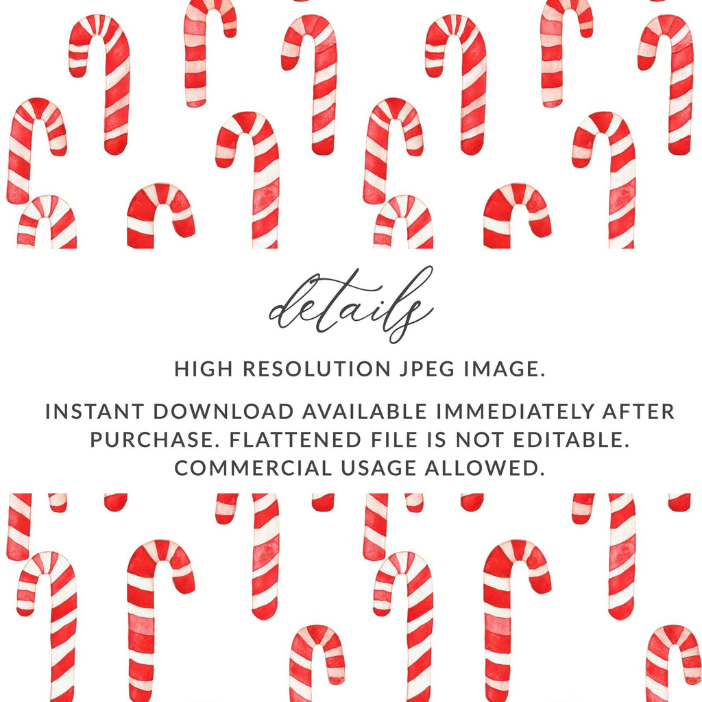 Festive Red and White Candy Canes Seamless Pattern Digital - Moore and Mountain