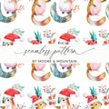 Festive Squirrels In Santa Hats Repeat Pattern Digital - Moore and Mountain
