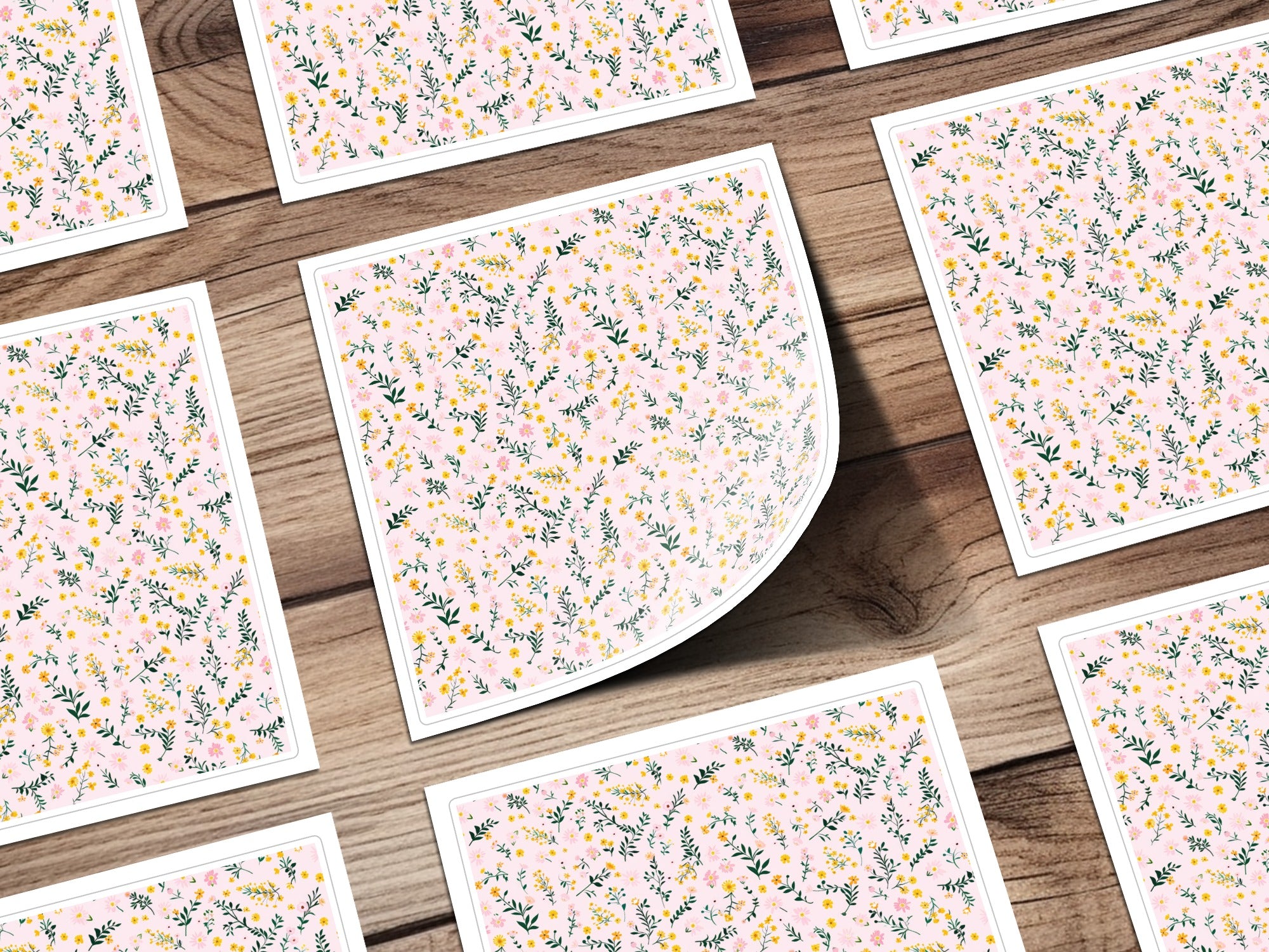 Floral Pattern Decorative Sticker Sheets for Crafting