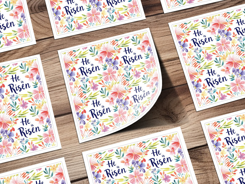 He is Risen Floral Design Religious Greetings Card