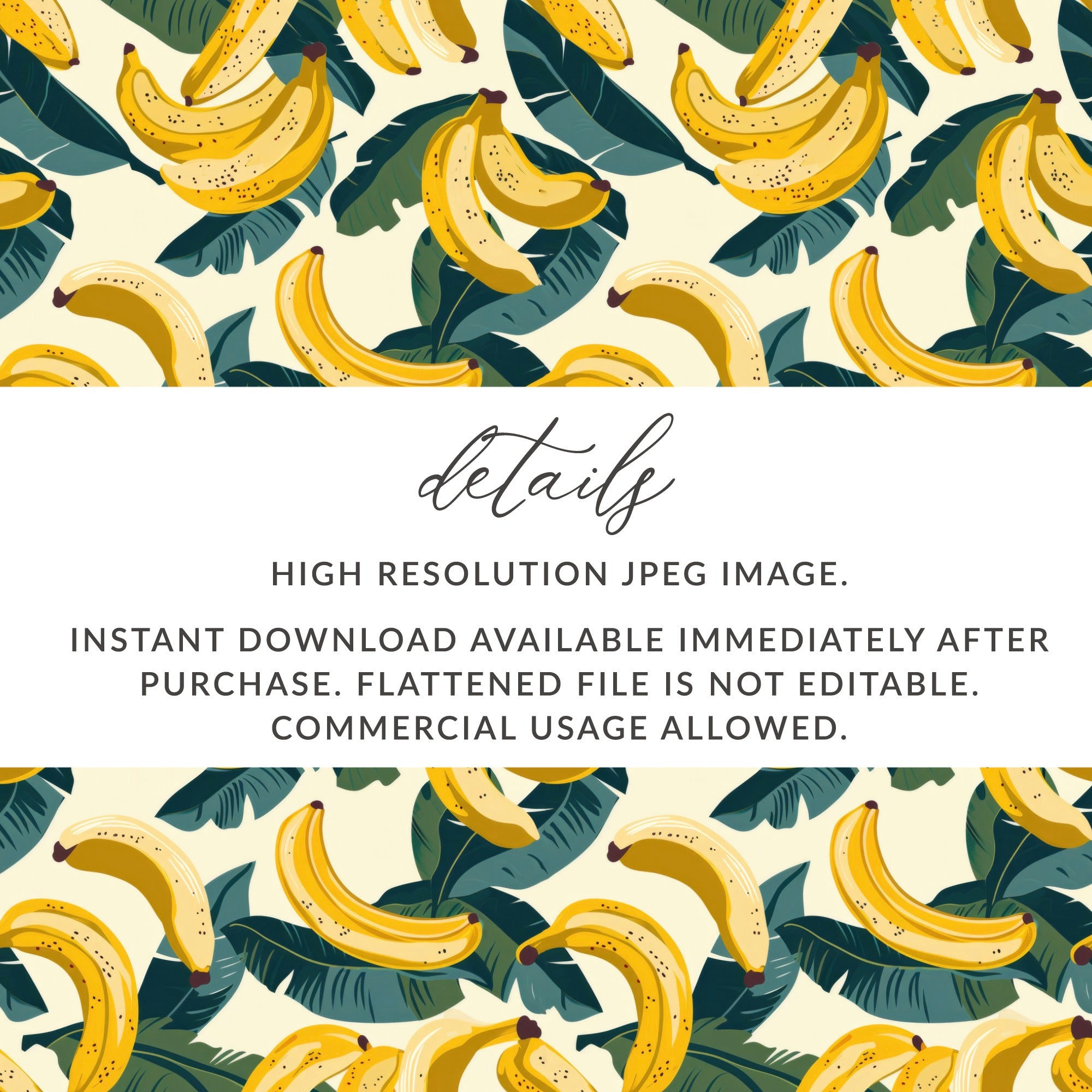High Resolution Banana Pattern Instant Download File