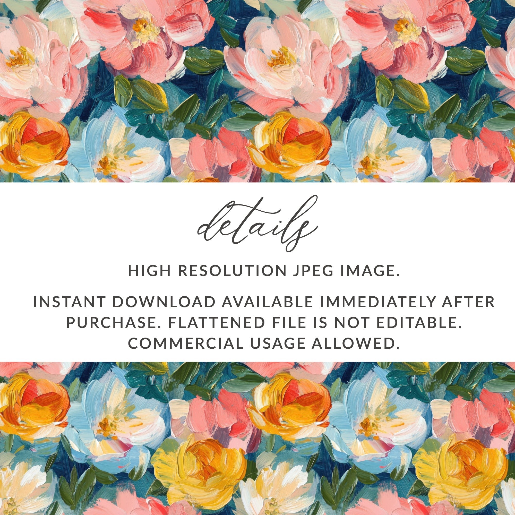 Fine Art Abstract Painted Floral Pattern for Spring Design - Moore and Mountain
