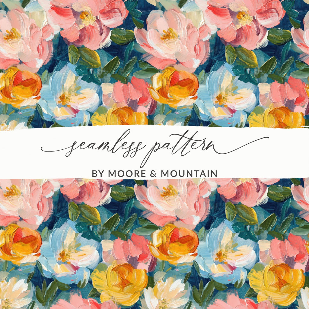 Fine Art Abstract Painted Floral Pattern for Spring Design - Moore and Mountain