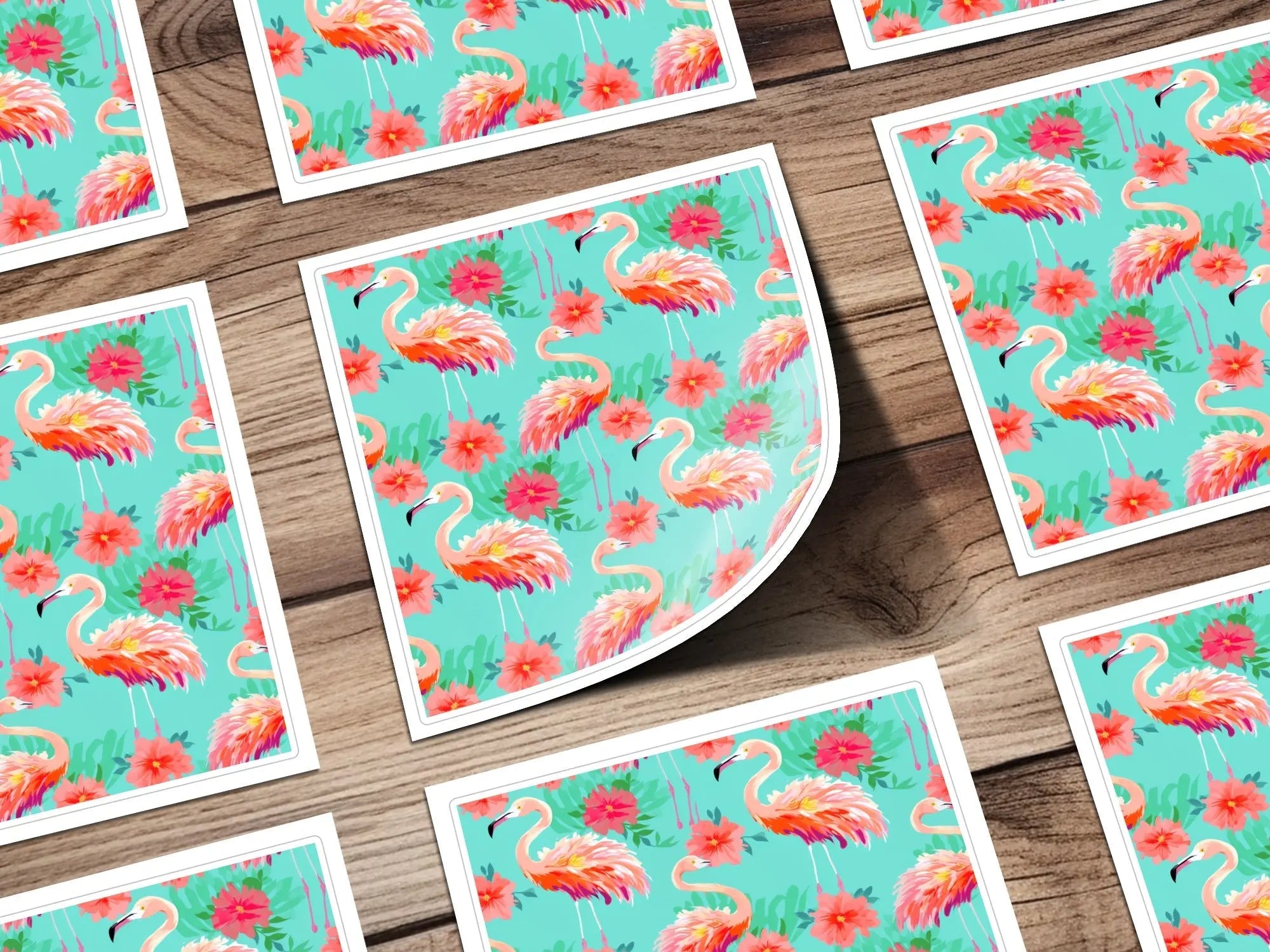 Flamingo Seamless Pattern Digital Paper, Tropical Flamingo Print, Summer Flamingo Digital, Colorful Repeat Pattern, Floral Flamingo File - Moore and Mountain