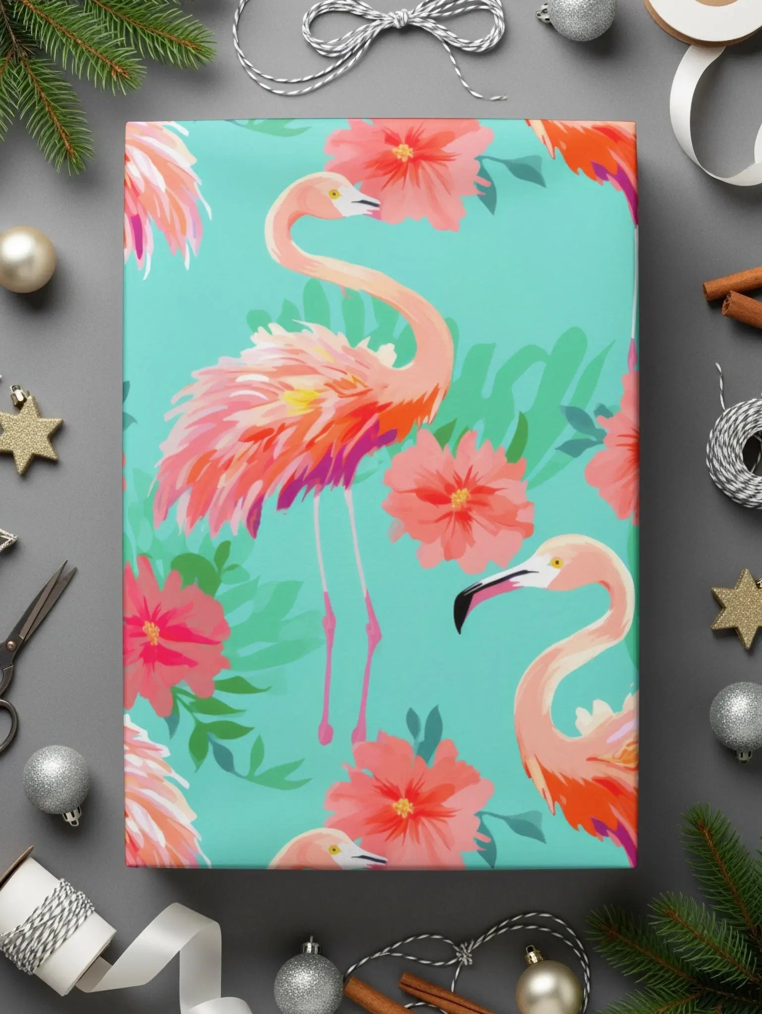 Flamingo Seamless Pattern Digital Paper, Tropical Flamingo Print, Summer Flamingo Digital, Colorful Repeat Pattern, Floral Flamingo File - Moore and Mountain