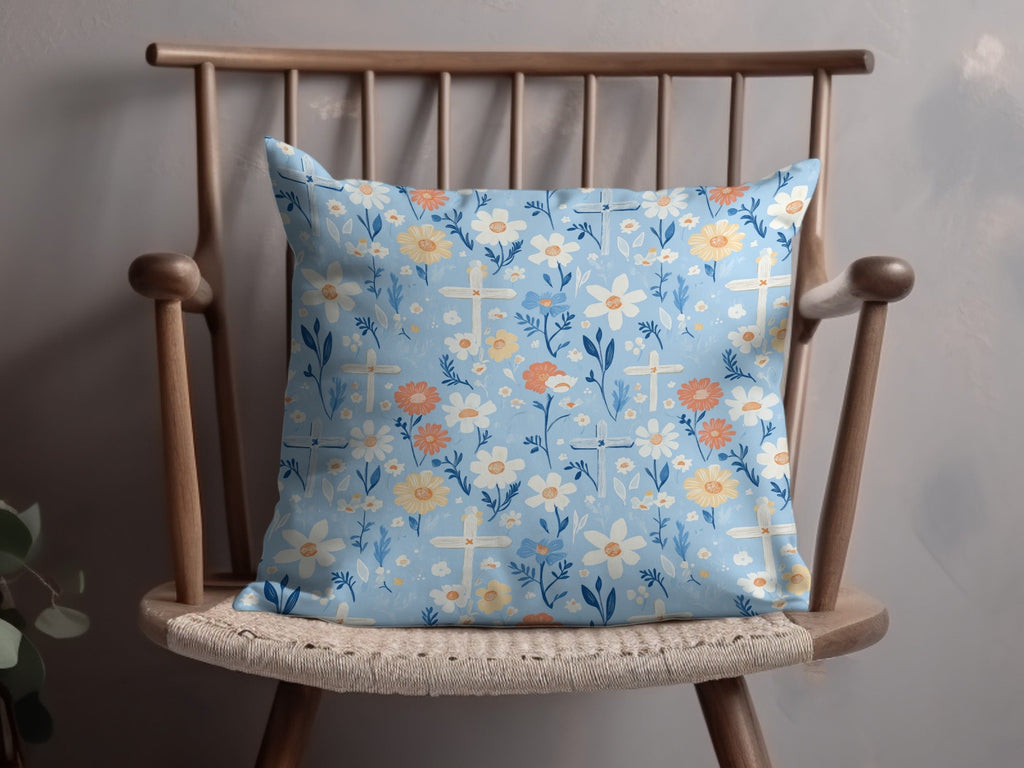 Floral Cross Digital Paper, Seamless Flower Pattern, Springtime, Religious Background, Scrapbook Paper, Digital Download - Moore and Mountain