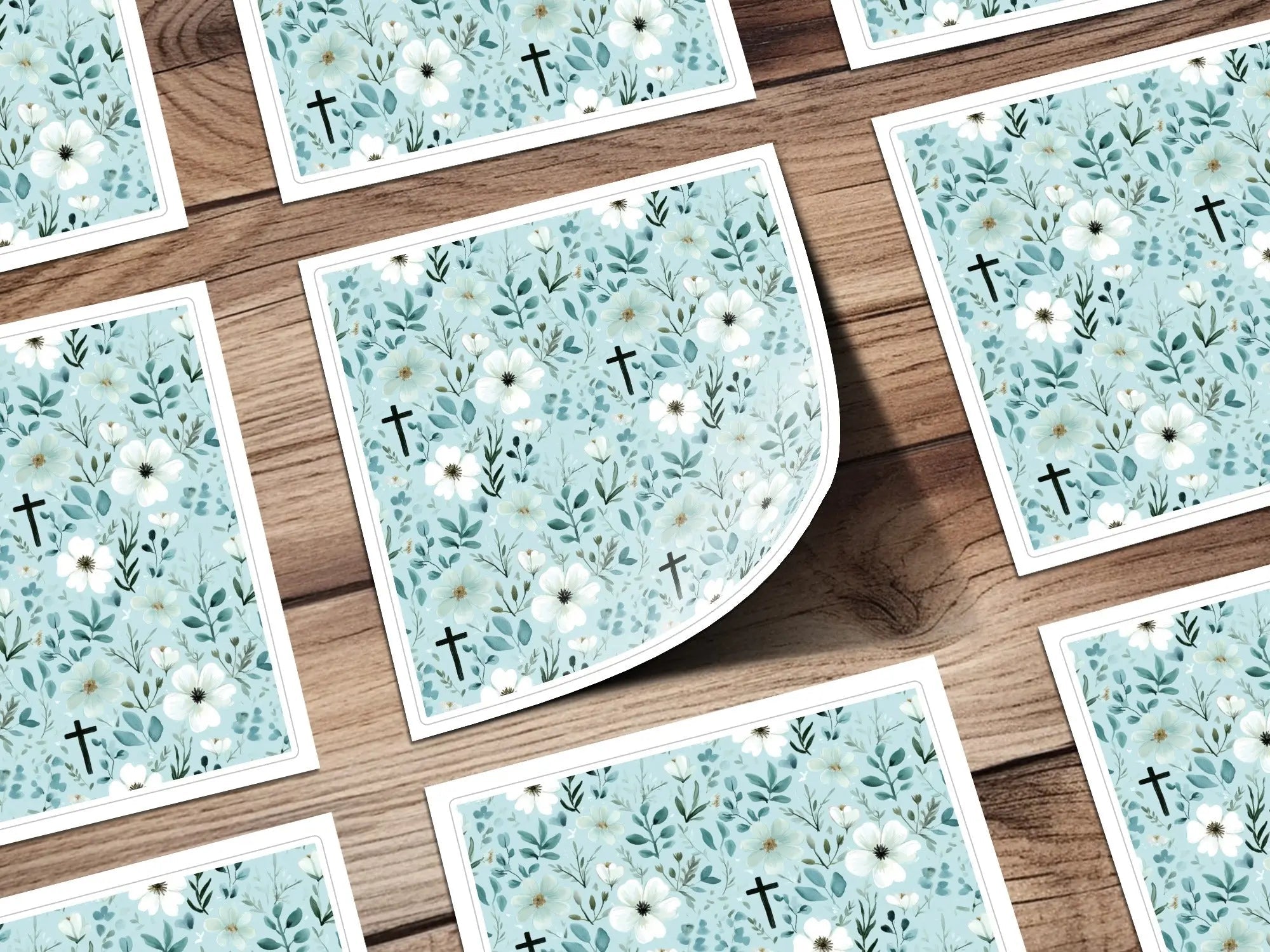 Floral Cross Seamless Pattern, Digital Paper, Spring Flowers, Religious Fabric Design, Easter Background, Faith Based Printable Design - Moore and Mountain