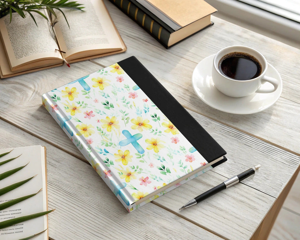 Floral Cross Seamless Pattern Digital Paper, Watercolor Flowers, Easter Design, Religious Fabric Print, Pastel Spring Background - Moore and Mountain